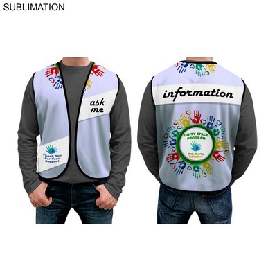 Domestic Made Poplin Vest, Fully Sublimated front and back, Uniform, Volunteer, Safety Vest